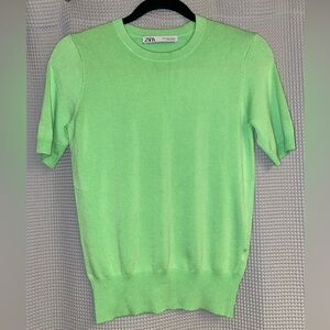 Zara Light Green Short Sleeve Sweater